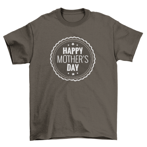 Happy Mother's Day T-Shirt, Soft Cotton Badge Design Tee for Mom