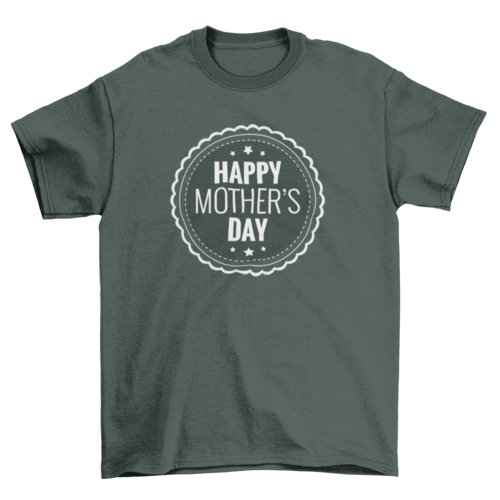 Happy Mother's Day T-Shirt, Soft Cotton Badge Design Tee for Mom
