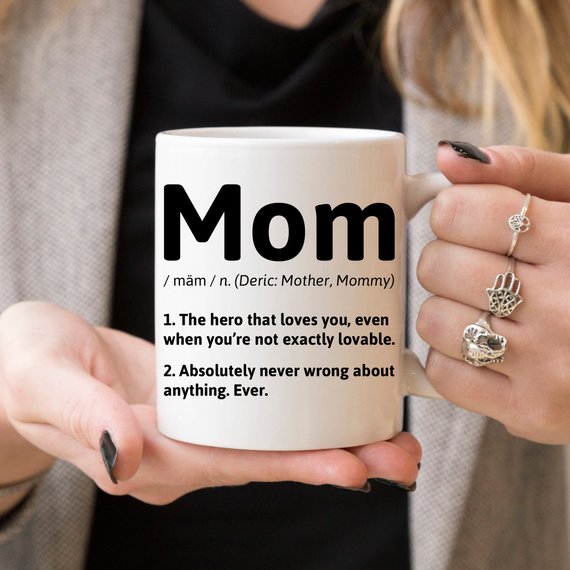 The Definition of a Mom Coffee Mug, 11 & 15 oz Ceramic Mug for Daily Use, Perfect Mother’s Day Gift