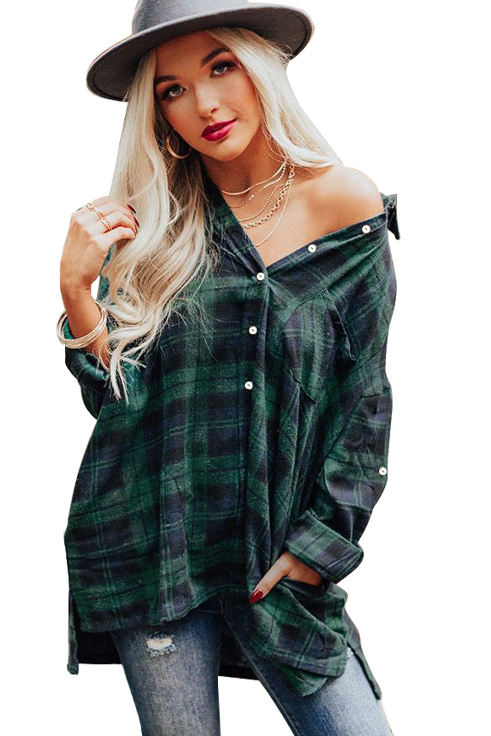 Loose Fit Boyfriend Style Plaid Shirt - A Fall 2024 Must Have!