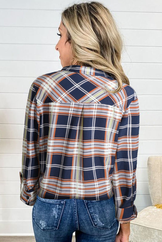 Chic Plaid Print Shirt with Pocket - Must Have for Fall 2024