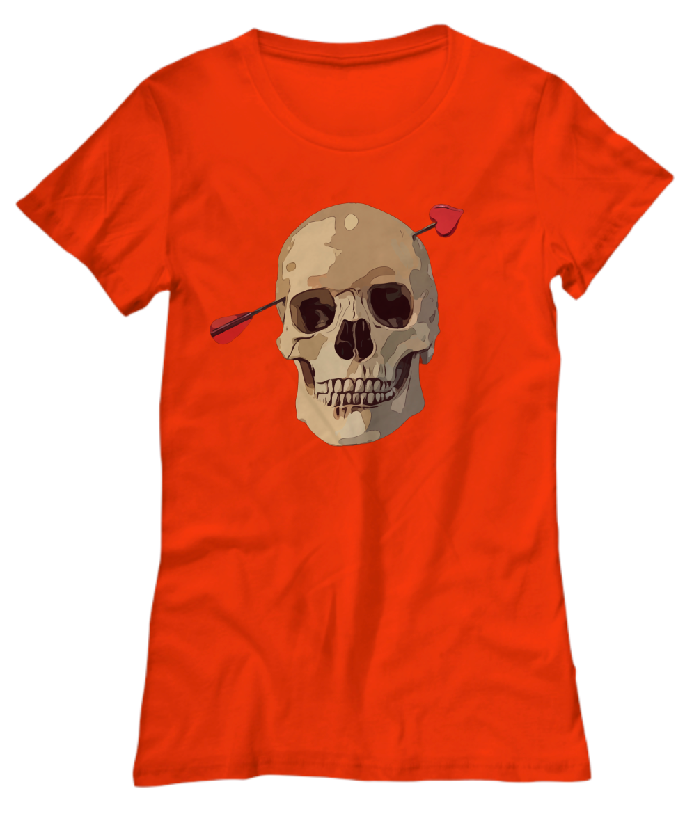 Skull Cupid Women's T-Shirt: Edgy Romance Meets Bold Style