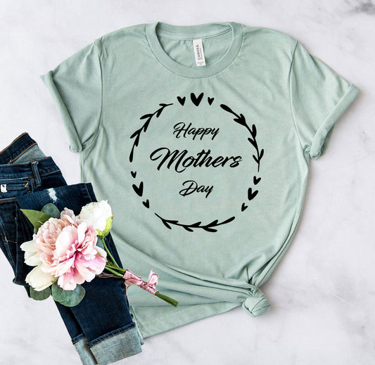 Happy Mothers Day T-Shirt, Soft Cotton Graphic Tee for Mom
