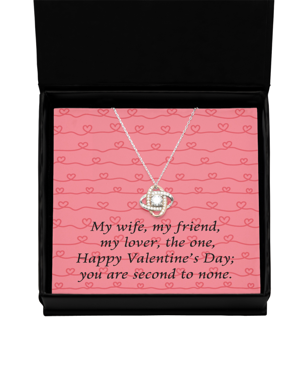 My Wife, My Friend Rose Gold Love Knot Necklace - Valentine's Gift for Wife
