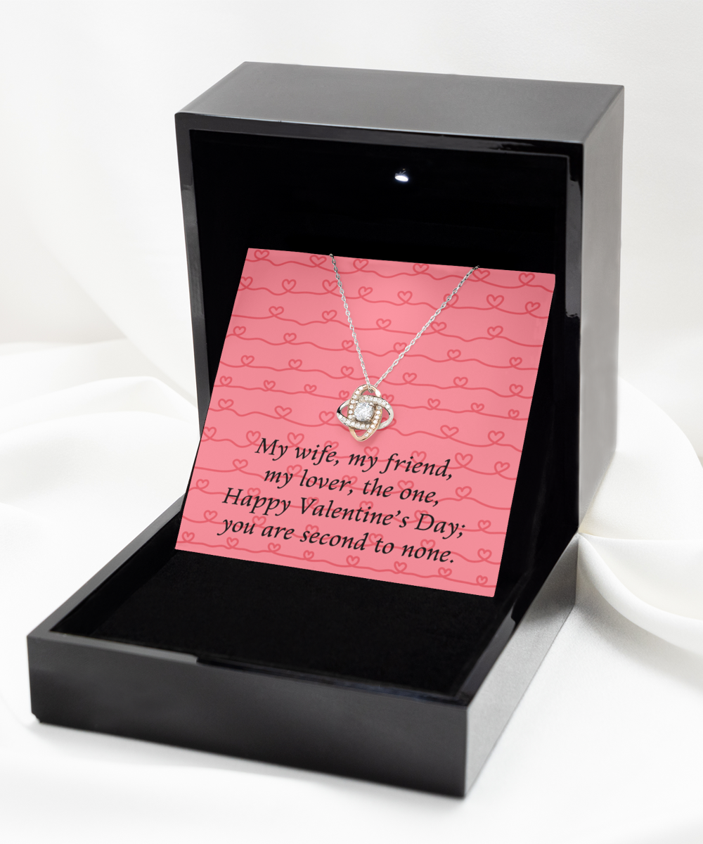 My Wife, My Friend Rose Gold Love Knot Necklace - Valentine's Gift for Wife