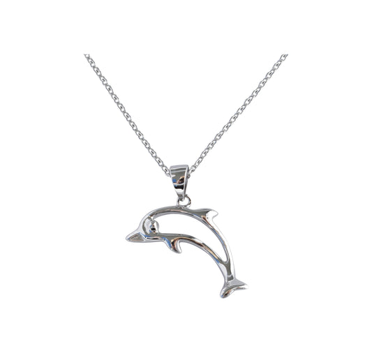 Sterling Silver Delicate Necklace - Dolphin