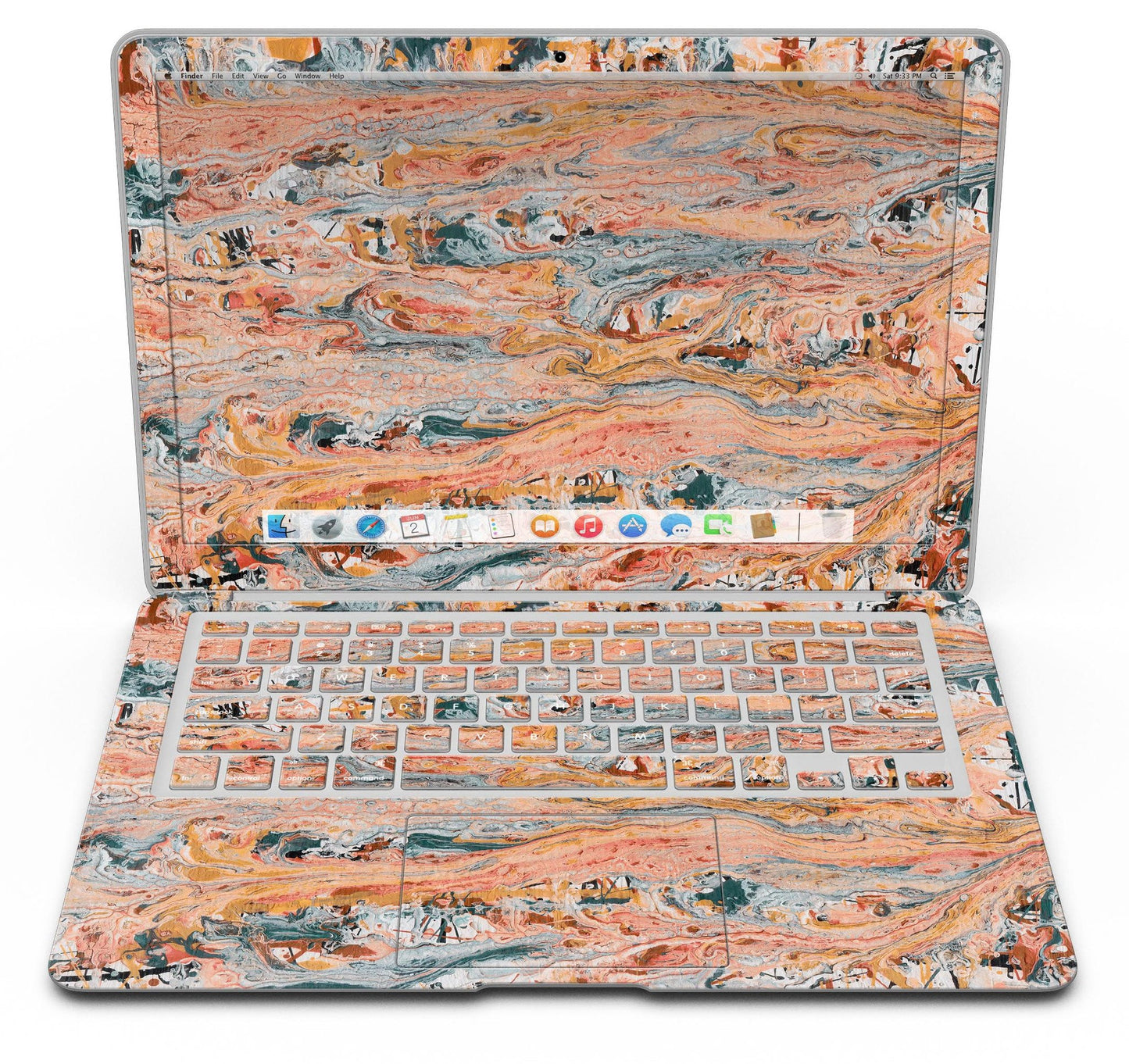 Abstract Wet Paint Coral Love - MacBook Air Skin Kit