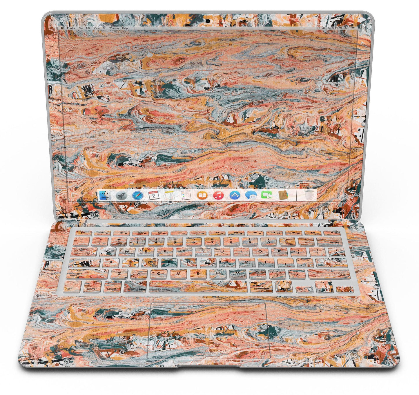 Abstract Wet Paint Coral Love - MacBook Air Skin Kit