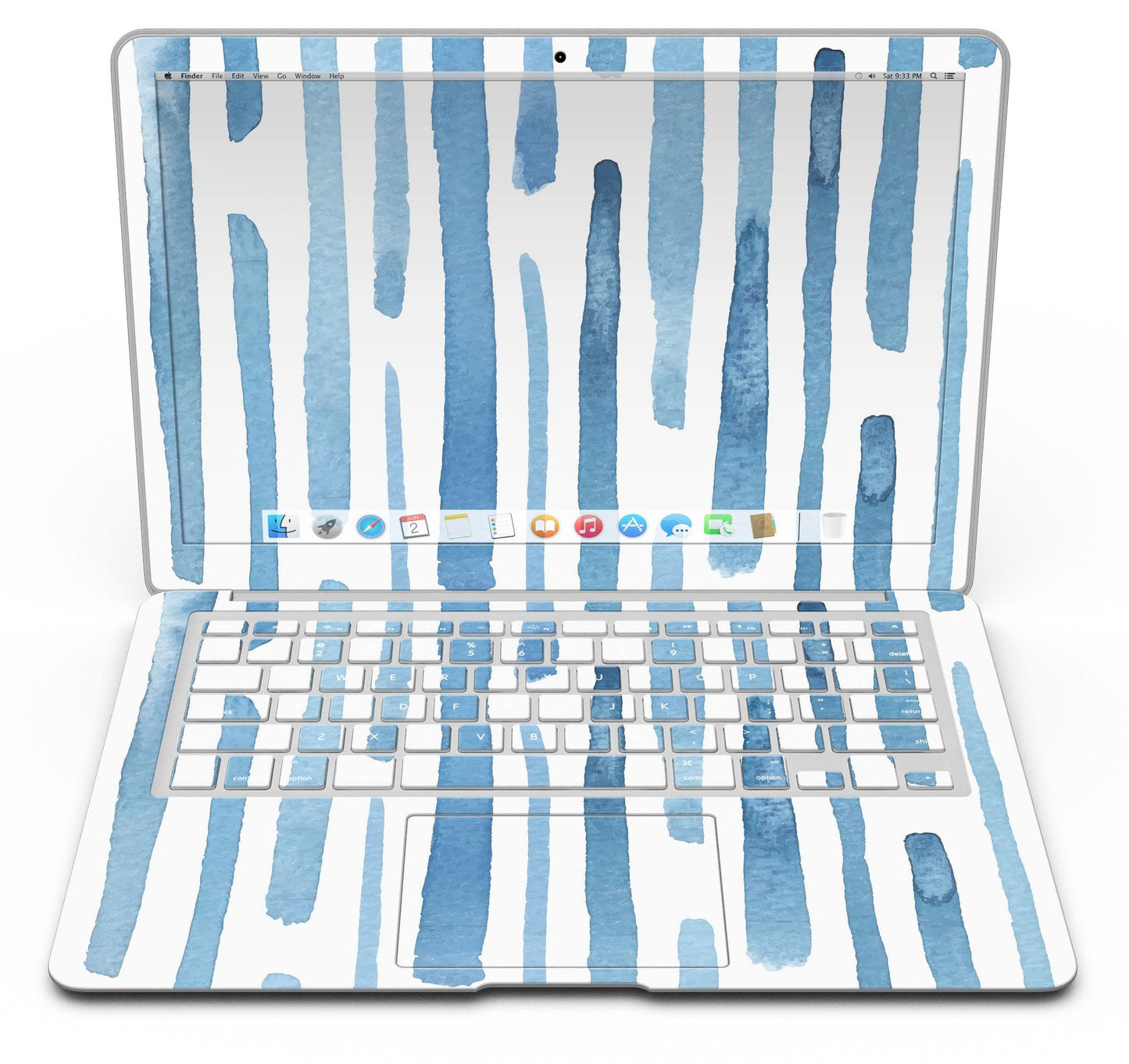 Blue Abstract WaterColor Strokes - MacBook Air Skin Kit