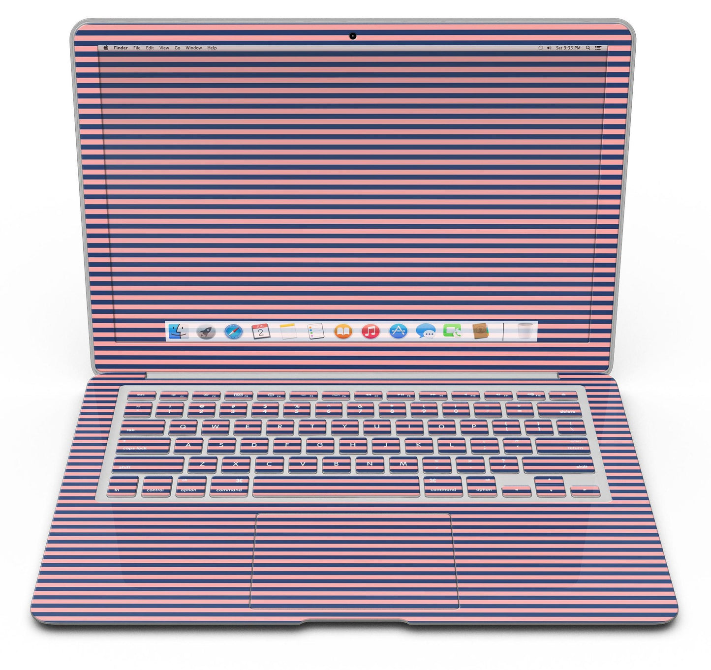 Coral and Nay Horizontal Lines - MacBook Air Skin Kit