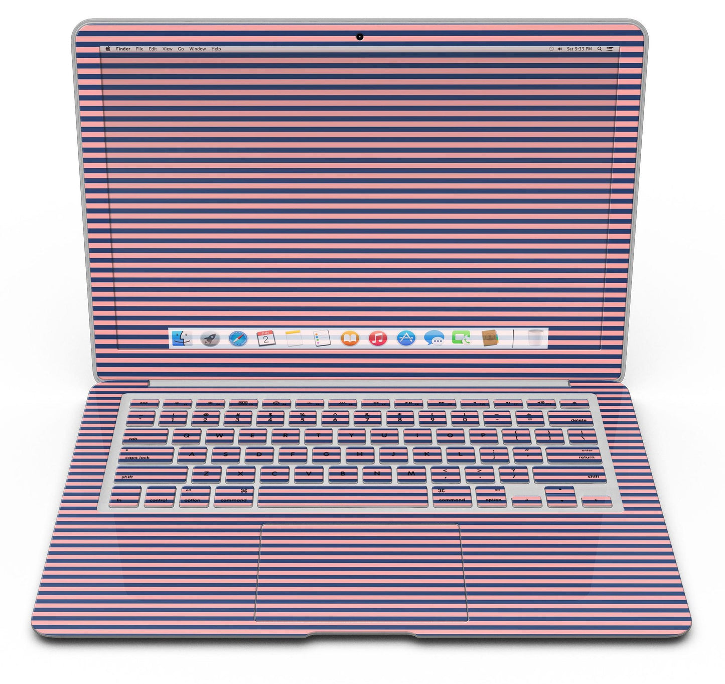 Coral and Nay Horizontal Lines - MacBook Air Skin Kit