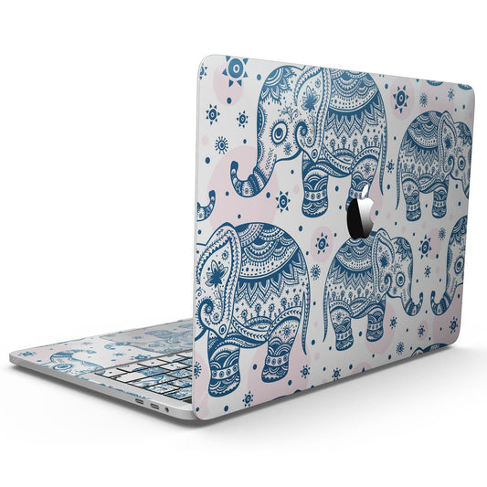 Ethnic Navy Seamless Aztec Elephant - MacBook Pro with Touch Bar Skin