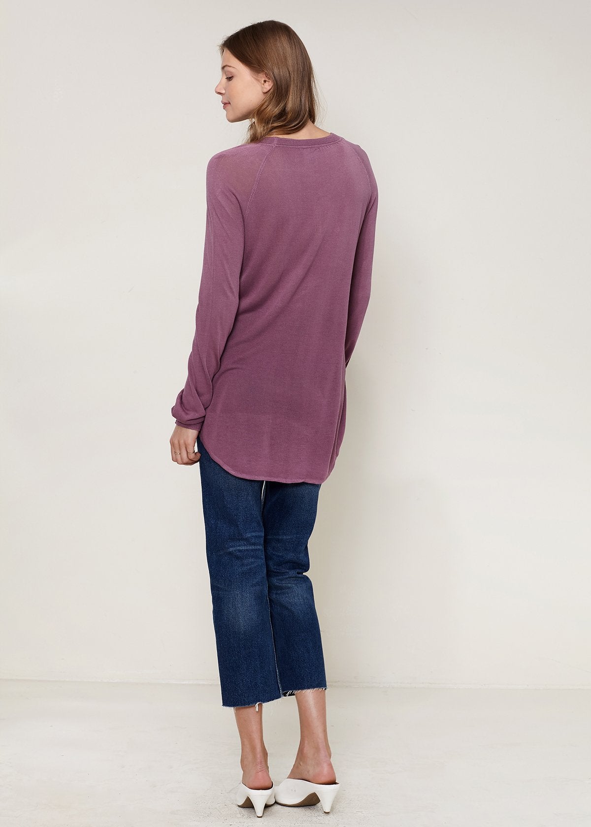 Wrap Hem Sweater - Fig